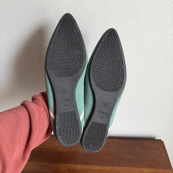 Vivaia pointed toe v - Gem Vivaia Vienna Pointed Toe V-Cut Teal D’Orsay Flat Womens 43 Business Academia